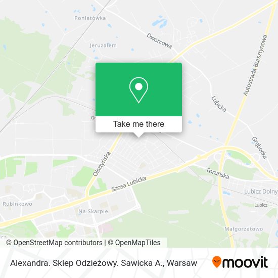 Alexandra. Sklep Odzieżowy. Sawicka A. map