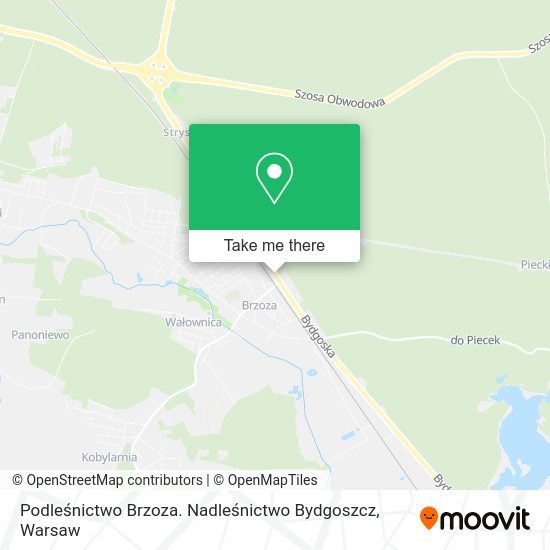 Podleśnictwo Brzoza. Nadleśnictwo Bydgoszcz map