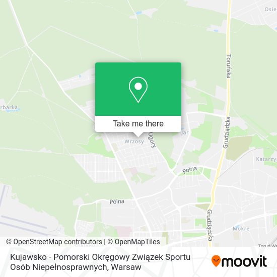 Карта Kujawsko - Pomorski Okręgowy Związek Sportu Osób Niepełnosprawnych