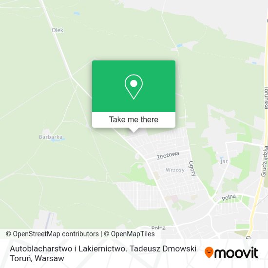 Autoblacharstwo i Lakiernictwo. Tadeusz Dmowski Toruń map