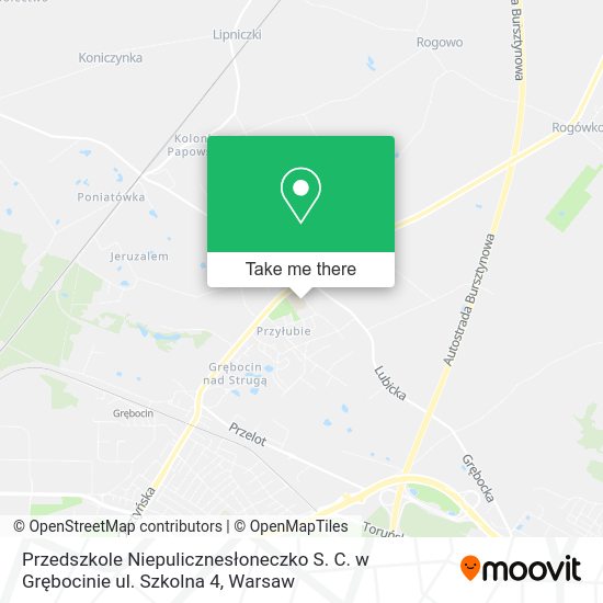 Przedszkole Niepulicznesłoneczko S. C. w Grębocinie ul. Szkolna 4 map