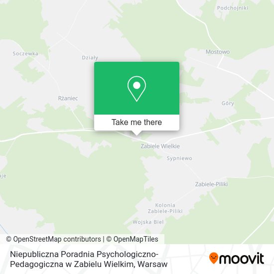 Niepubliczna Poradnia Psychologiczno-Pedagogiczna w Zabielu Wielkim map