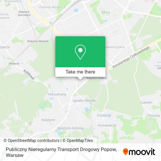 Карта Publiczny Nieregularny Transport Drogowy Popow