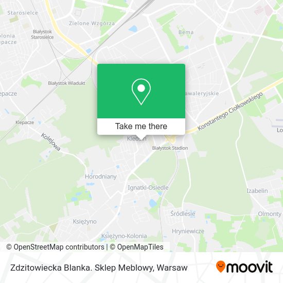 Zdzitowiecka Blanka. Sklep Meblowy map