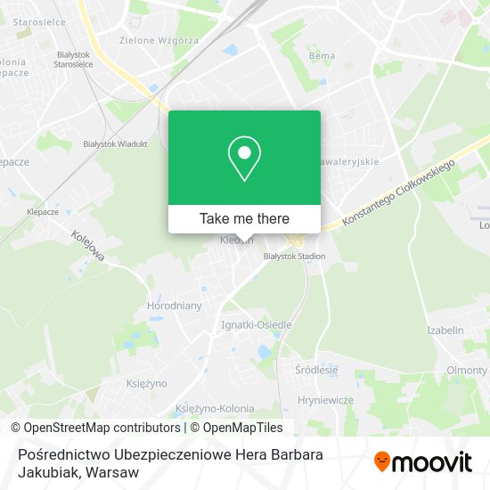 Pośrednictwo Ubezpieczeniowe Hera Barbara Jakubiak map