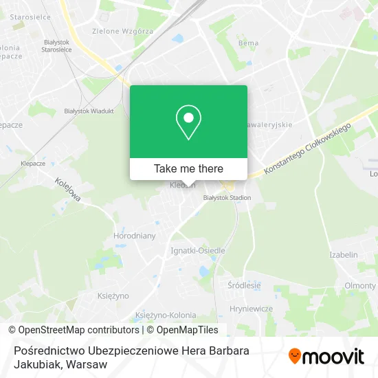 Карта Pośrednictwo Ubezpieczeniowe Hera Barbara Jakubiak