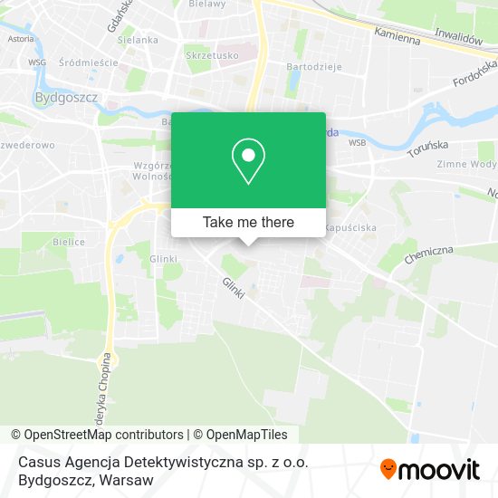 Карта Casus Agencja Detektywistyczna sp. z o.o. Bydgoszcz