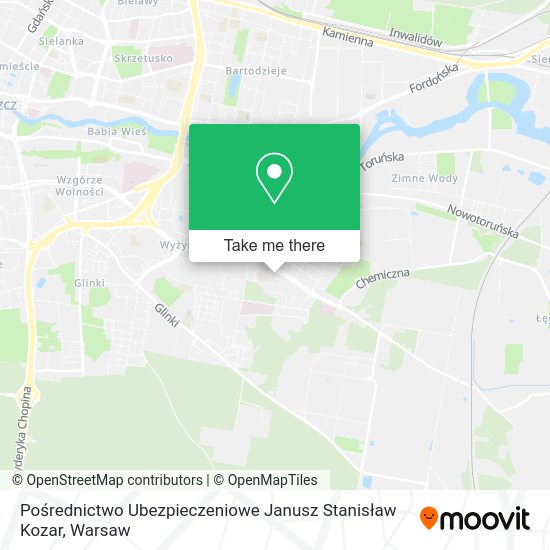 Pośrednictwo Ubezpieczeniowe Janusz Stanisław Kozar map