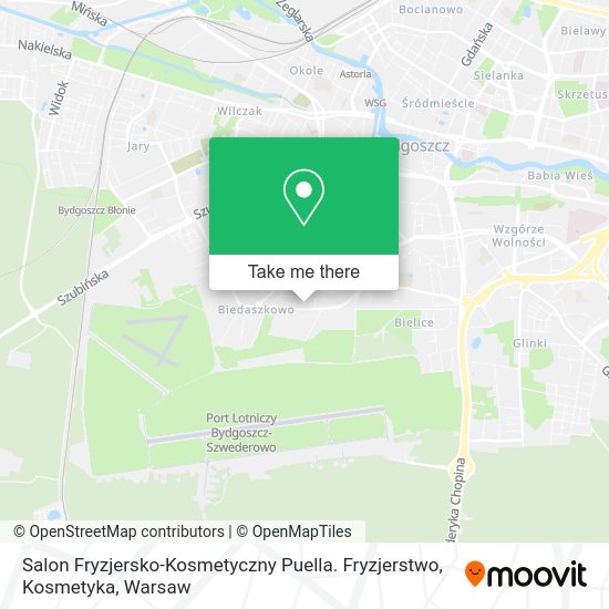 Карта Salon Fryzjersko-Kosmetyczny Puella. Fryzjerstwo, Kosmetyka