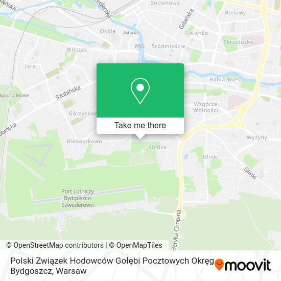 Polski Związek Hodowców Gołębi Pocztowych Okręg Bydgoszcz map