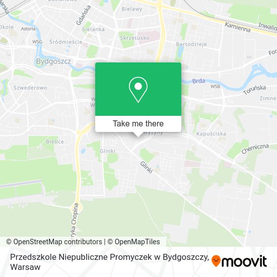 Карта Przedszkole Niepubliczne Promyczek w Bydgoszczy