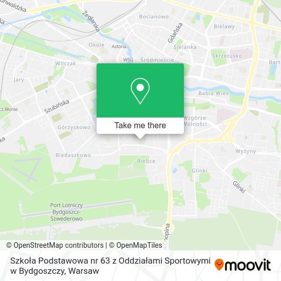 Szkoła Podstawowa nr 63 z Oddziałami Sportowymi w Bydgoszczy map