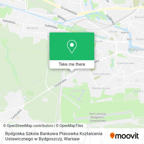 Bydgoska Szkola Bankowa Placowka Ksztalcenia Ustawicznego w Bydgoszczy map