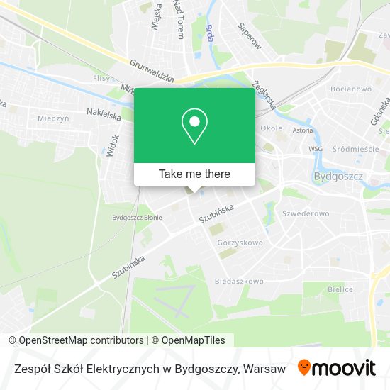 Zespół Szkół Elektrycznych w Bydgoszczy map