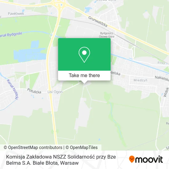 Карта Komisja Zakładowa NSZZ Solidarność przy Bze Belma S.A. Białe Błota