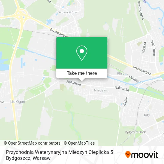 Przychodnia Weterynaryjna Miedzyń Cieplicka 5 Bydgoszcz map