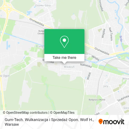 Карта Gum-Tech. Wulkanizacja i Sprzedaż Opon. Wolf H.