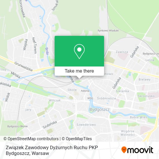 Związek Zawodowy Dyżurnych Ruchu PKP Bydgoszcz map