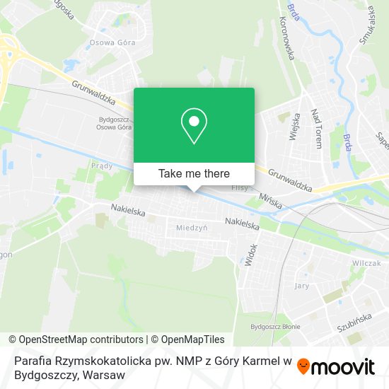 Карта Parafia Rzymskokatolicka pw. NMP z Góry Karmel w Bydgoszczy