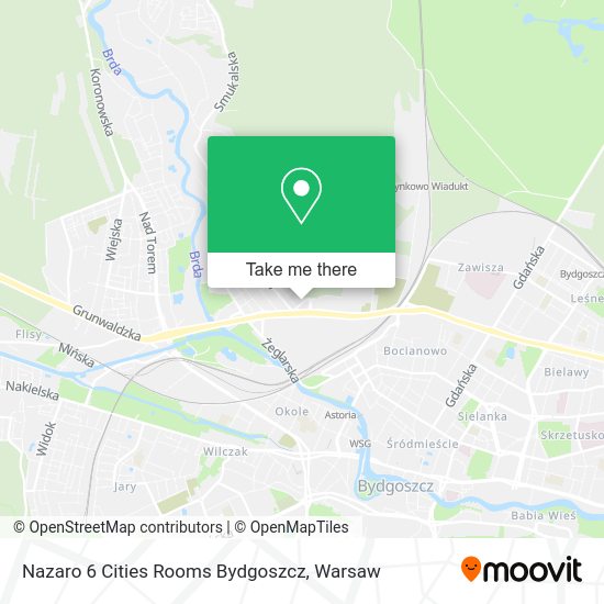 Nazaro 6 Cities Rooms Bydgoszcz map