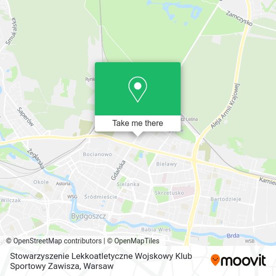 Stowarzyszenie Lekkoatletyczne Wojskowy Klub Sportowy Zawisza map