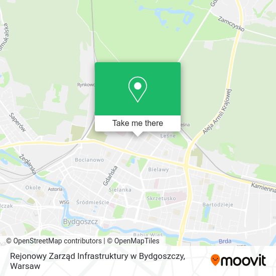 Карта Rejonowy Zarząd Infrastruktury w Bydgoszczy