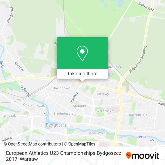 European Athletics U23 Championships Bydgoszcz 2017 map