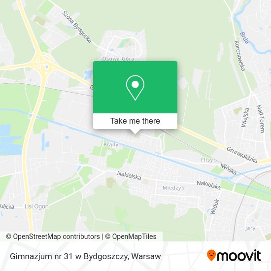 Gimnazjum nr 31 w Bydgoszczy map