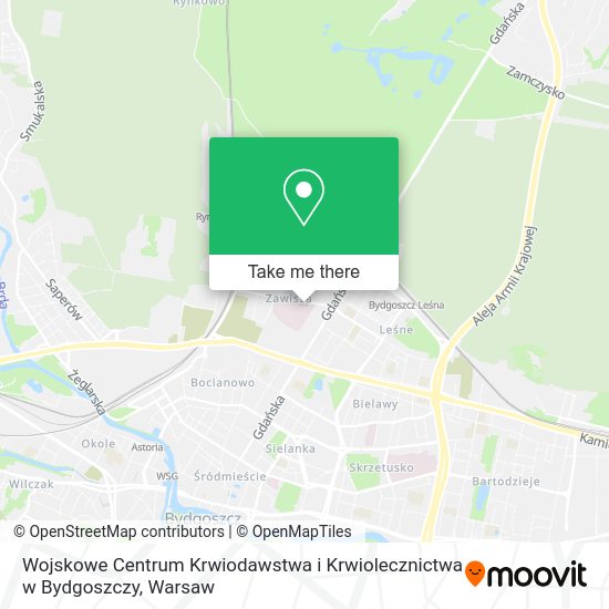 Wojskowe Centrum Krwiodawstwa i Krwiolecznictwa w Bydgoszczy map