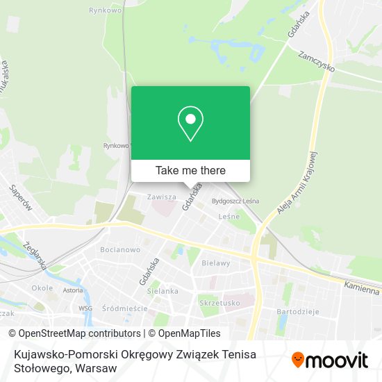 Kujawsko-Pomorski Okręgowy Związek Tenisa Stołowego map