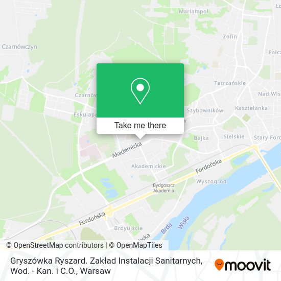 Gryszówka Ryszard. Zakład Instalacji Sanitarnych, Wod. - Kan. i C.O. map