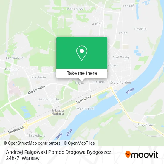 Карта Andrzej Falgowski Pomoc Drogowa Bydgoszcz 24h / 7