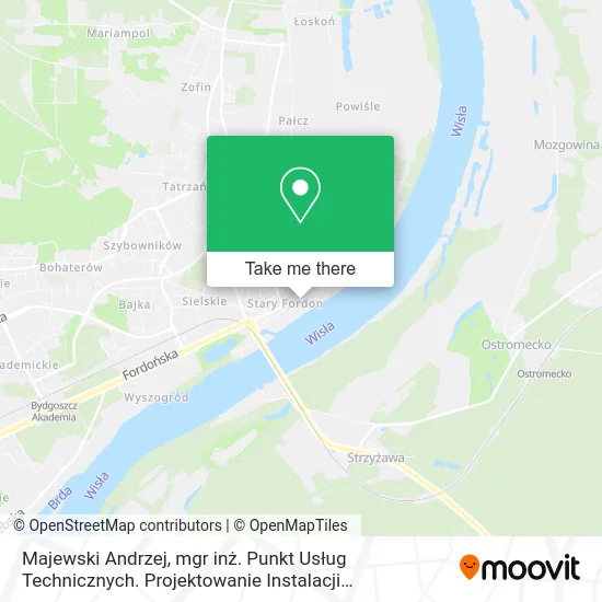 Карта Majewski Andrzej, mgr inż. Punkt Usług Technicznych. Projektowanie Instalacji Elektrycznych