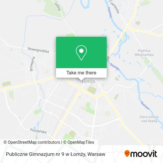 Publiczne Gimnazjum nr 9 w Łomży map