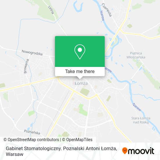 Gabinet Stomatologiczny. Poznalski Antoni Łomża map