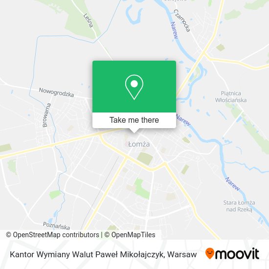 Kantor Wymiany Walut Paweł Mikołajczyk map