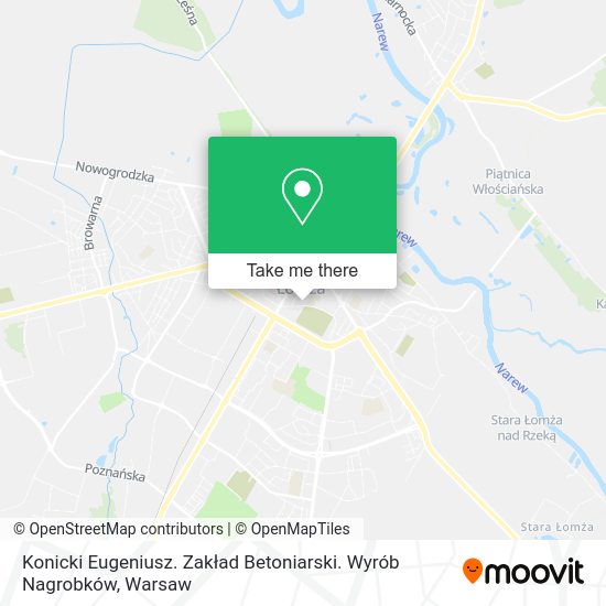 Konicki Eugeniusz. Zakład Betoniarski. Wyrób Nagrobków map