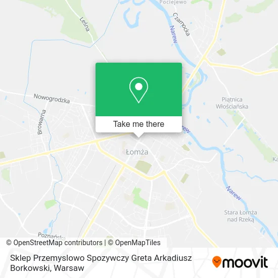 Карта Sklep Przemyslowo Spozywczy Greta Arkadiusz Borkowski
