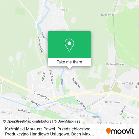 Kuźmiński Mateusz Paweł. Przedsiębiorstwo Produkcyjno Handlowo Usługowe. Dach-Max map