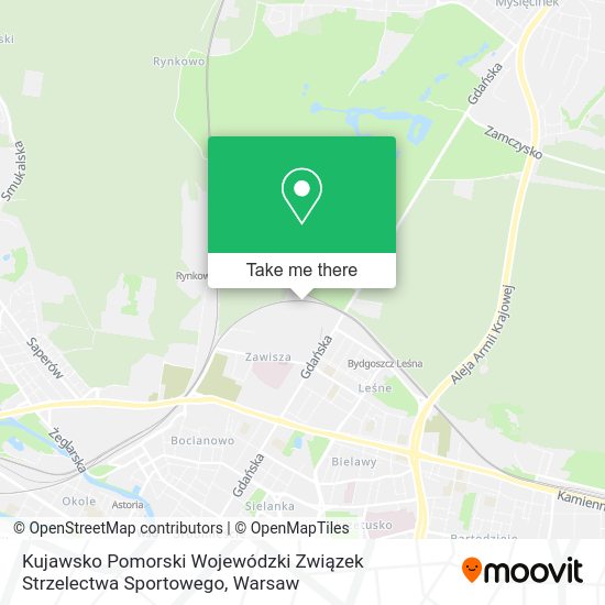 Kujawsko Pomorski Wojewódzki Związek Strzelectwa Sportowego map