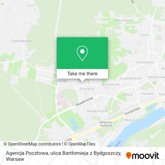 Карта Agencja Pocztowa, ulica Bartłomieja z Bydgoszczy