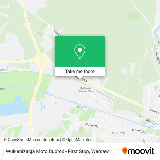 Wulkanizacja Moto Budrex - First Stop map