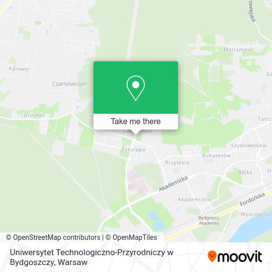 Uniwersytet Technologiczno-Przyrodniczy w Bydgoszczy map