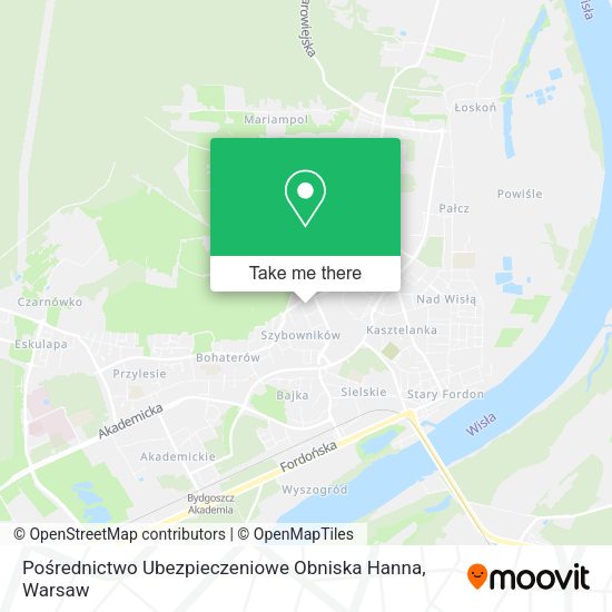 Pośrednictwo Ubezpieczeniowe Obniska Hanna map