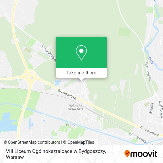 VIII Liceum Ogólnokształcące w Bydgoszczy map