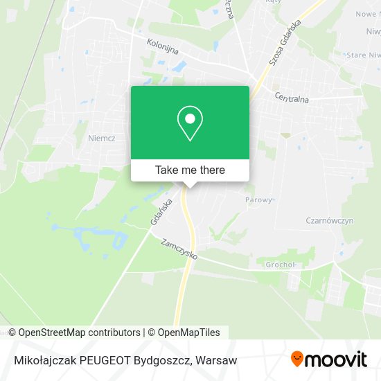 Mikołajczak PEUGEOT Bydgoszcz map