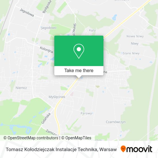 Карта Tomasz Kołodziejczak Instalacje Technika