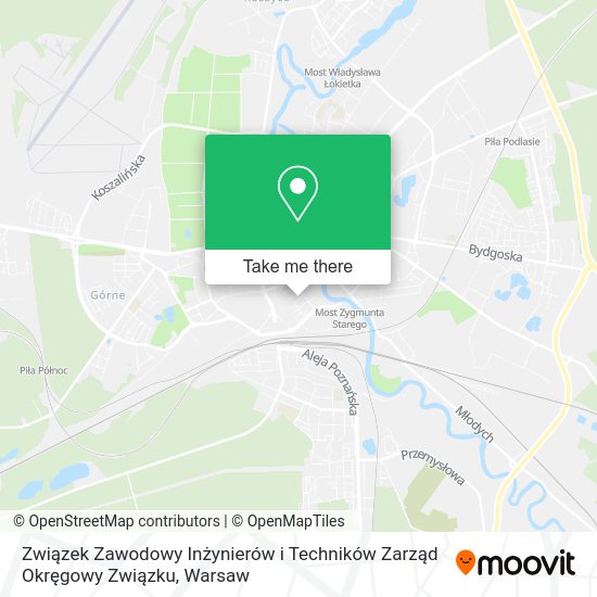 Związek Zawodowy Inżynierów i Techników Zarząd Okręgowy Związku map