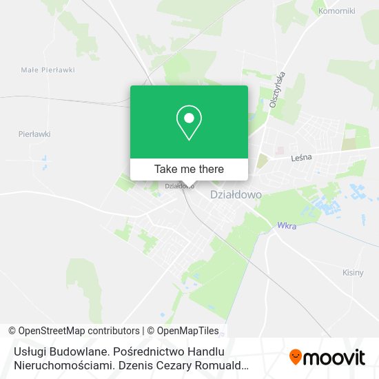 Usługi Budowlane. Pośrednictwo Handlu Nieruchomościami. Dzenis Cezary Romuald Działdowo map