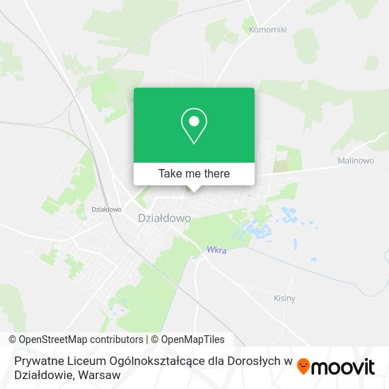 Prywatne Liceum Ogólnokształcące dla Dorosłych w Działdowie map